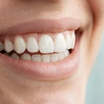 Close-up of a bright healthy white smile